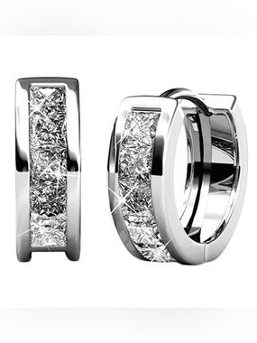 Cate & Chloe Giselle 18k White Gold Plated 15mm Hoop Earrings